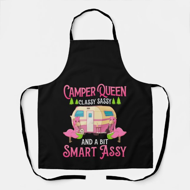 Delantal Camper Queen Sassy Sassy Smart Funny Mujeres Chica (Anverso)