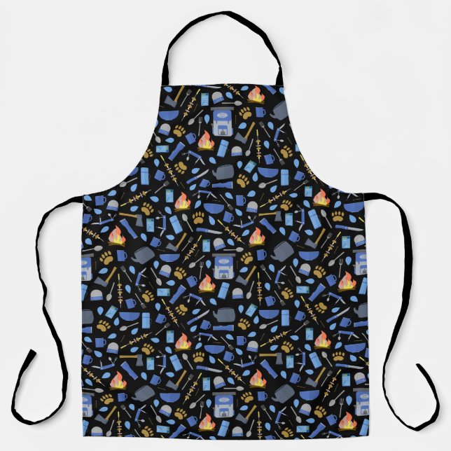 Delantal Camping Adventure Campfire Fun Bear Tracks (Anverso)