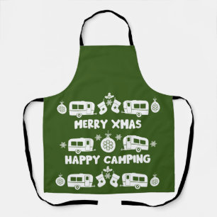 Delantal Camping de caravanas felices Navidades