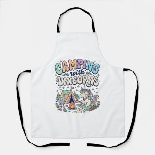 Delantal Camping de Unicornios con Stickers Kawaii de Unico