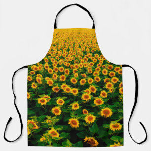 Delantal Campo con girasoles amarillos brillantes en días s