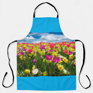 Delantal Campo de flores de tulipanes