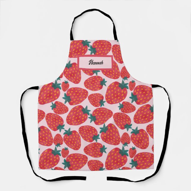 Delantal Campo de fresa personalizado (Anverso)