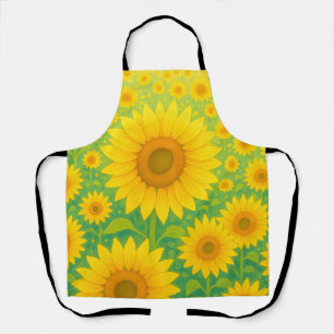 Delantal Campo de Girasoles Vibrante Patrón