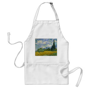 Delantal Campo de trigo con cipreses de Vincent van Gogh