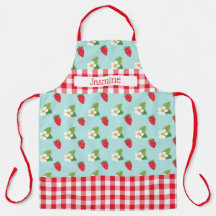 Campos de fresa Red Gingham Check Personalizado