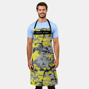 Delantal Camuflaje amarillo y gris Tu nombre personaliza