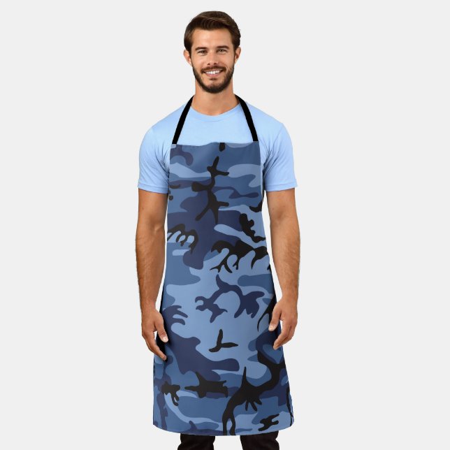 Delantal Camuflaje azul de la marina, ejército, ejército (Gastado)