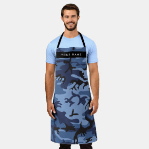 Delantal Camuflaje azul marino Tu nombre Personaliza