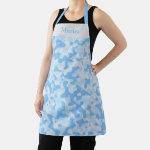 Delantal Camuflaje azul Monograma inicial