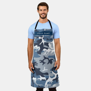 Delantal Camuflaje Azul Nieve de Invierno Personaliza tu no