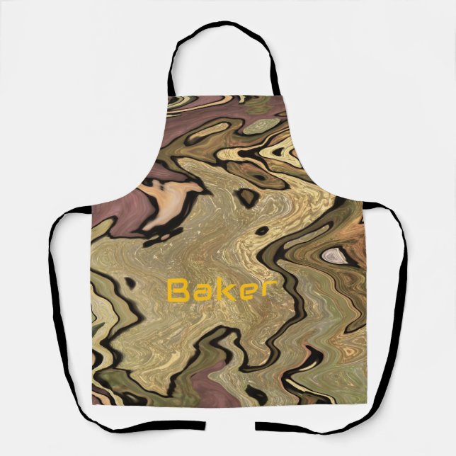 Delantal camuflaje caqui personalizar Cook Baker (Anverso)