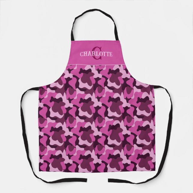 Delantal Camuflaje con monograma Pinkcore (Anverso)