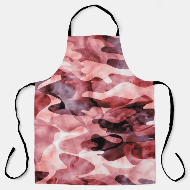 Delantal Camuflaje de acuarela abstracta: tintineo. (Anverso)