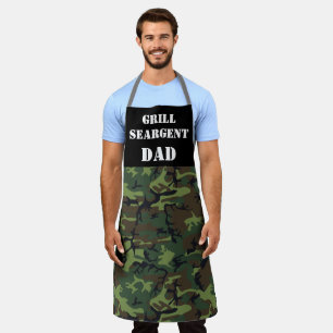 Delantal Camuflaje divertido para papá a la parrilla Searge