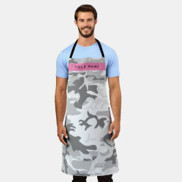 Delantal Camuflaje gris de nieve en invierno Tu nombre pers