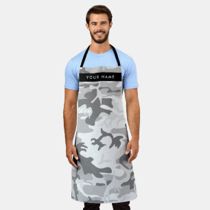 Delantal Camuflaje Gris Nieve de Invierno Personaliza tu no