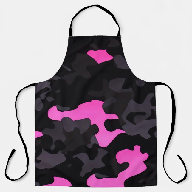 Delantal Camuflaje rosa y negro (Anverso)