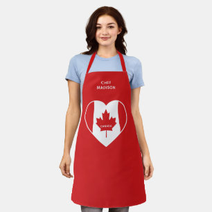 Delantal Canadá Amor nombre personalizado