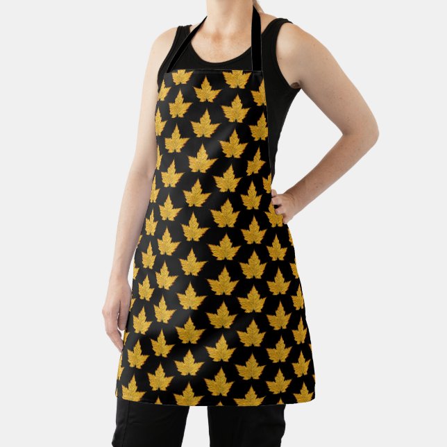 Delantal Canadá Apron Yellow Canada Maple Leaf Souvenirs (in situ)
