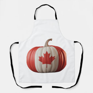 Delantal Canadian Flag Pumpkin Maple Leaf Thanksgiving Over