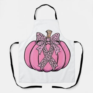 Delantal Cáncer de mama de Halloween con calabaza de cinta 