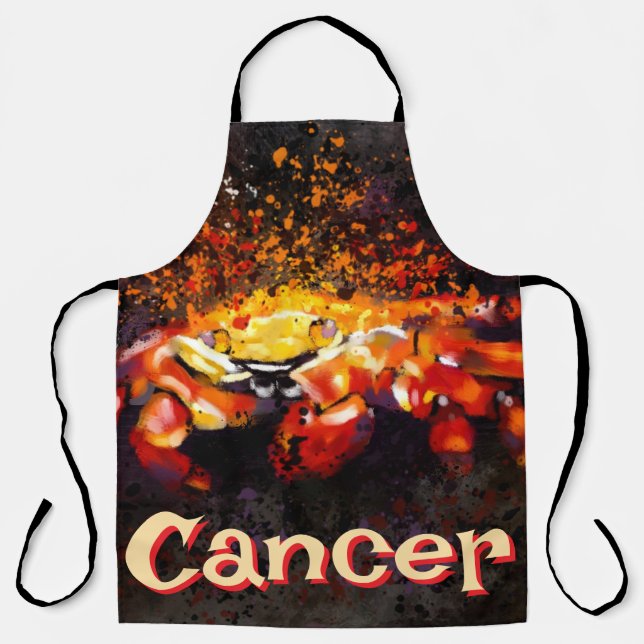 Delantal Cáncer de playa costera cangrejo náutico personali (Anverso)