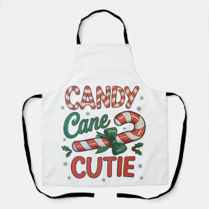 Delantal Candy Cane Muñeca Santa Copos de Nieve Navidad Xma