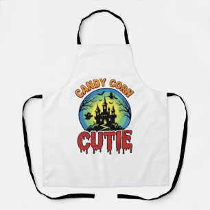 Delantal Candy Corn Cutie Diseño Antiguo Castillo de Hallow