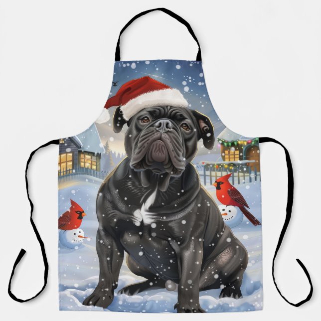 Delantal Cane Corso Winter Navidades Wonderland Alegría (Anverso)