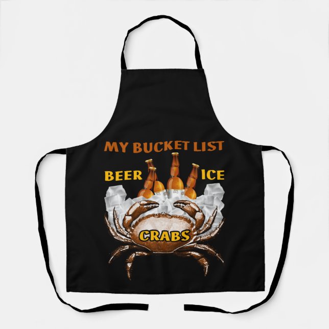 Delantal Cangrejo Boil Gift Seafood Bucket List Beer Ice Cr (Anverso)