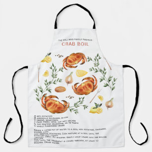 Delantal Cangrejo de verano hervir   Recipe Heirloom Apron