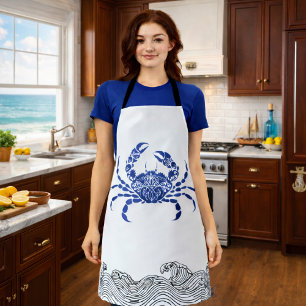 Delantal Cangrejo Mandala – Cocina Náutica Costera Azul