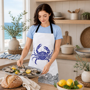 Delantal Cangrejo Mandala – Cocina Náutica Costera Azul