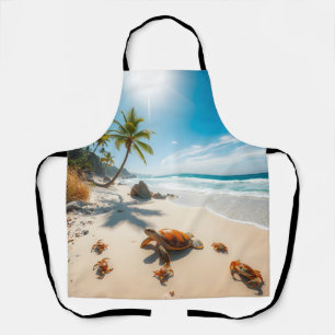 Delantal Cangrejos de mar en playa tropical – Océano sereno