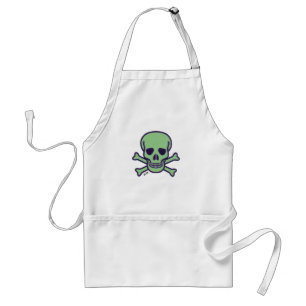 Delantal Capa de cocinero blanco de Green Skull