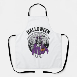 Delantal Capa divertida de Halloween de esqueleto cita dise