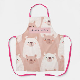 Delantal Capibara Adorable Pastel Personalizado