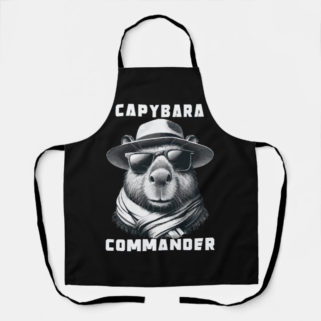 Delantal Capibara Con Gafas De Sol Capy Comandante (Anverso)