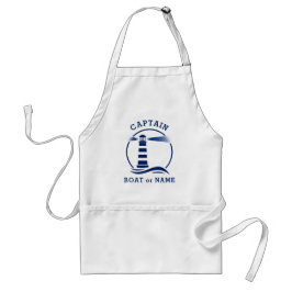 Delantal Capitán del faro náutico o marea azul de la marina