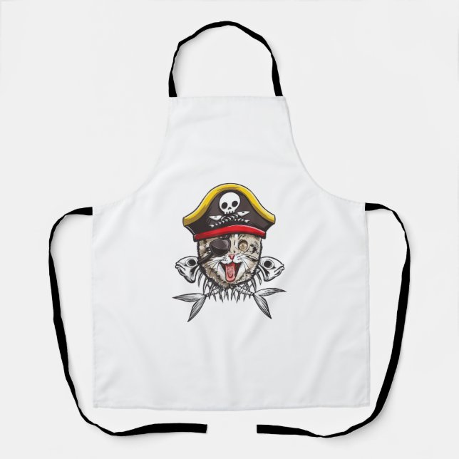 Delantal Capitán Pirata Hombres Jolly Roger Flag Skull Y (Anverso)