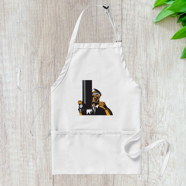 Delantal Capitán submarino náutico usando Periscope (Subido por el creador)