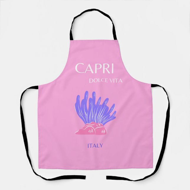 Delantal Capri, Italia, Preppy, Rosa (Anverso)