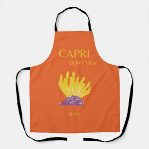 Delantal Capri, Italia, Viajes, Preppy, Naranja