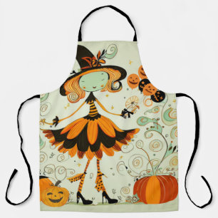 Delantal capricho/bruja/calabaza/caída
