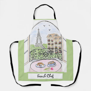 Delantal Caprichoso Chef Francés Torre Eiffel de París