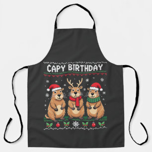 Delantal Capy Birthday Navidades feos suéter Capybara