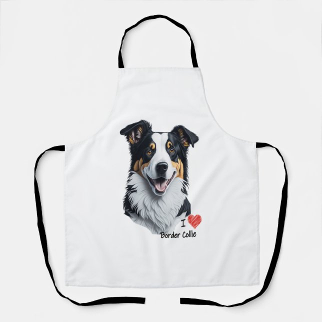 Delantal Cara de borde de color (con texto de amor) (Anverso)