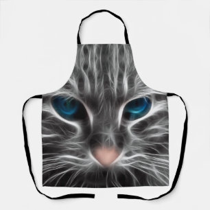 Delantal Cara de Gato Azul Impresionante