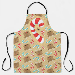 DELANTAL CARA DE OSO CORTO Y CANDILLAS DE NAVIDADES